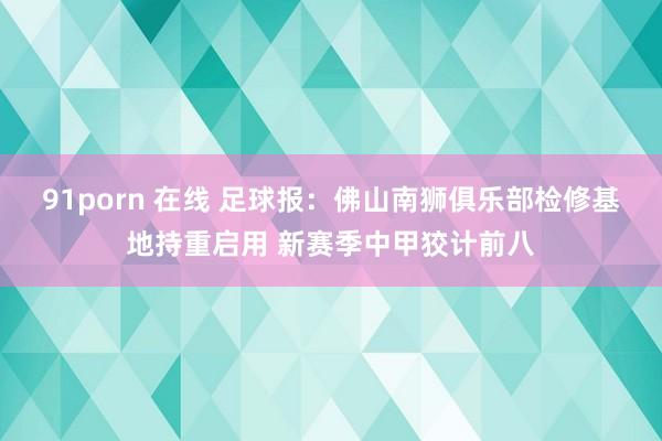91porn 在线 足球报：佛山南狮俱乐部检修基地持重启用 
