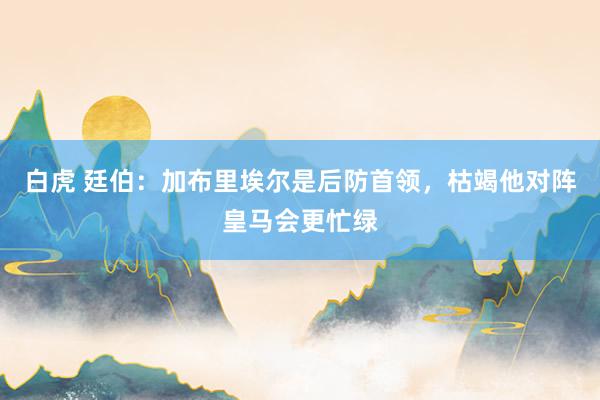 白虎 廷伯：加布里埃尔是后防首领，枯竭他对阵皇马会更忙绿